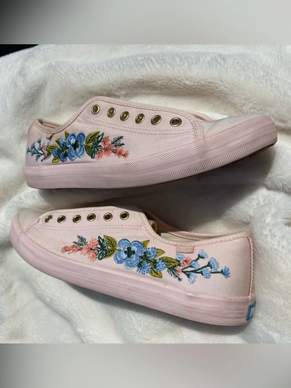 Keds x Rifle Paper Co Floral Embroidered Platform Sneakers Size 8.5 Canvas Shoes